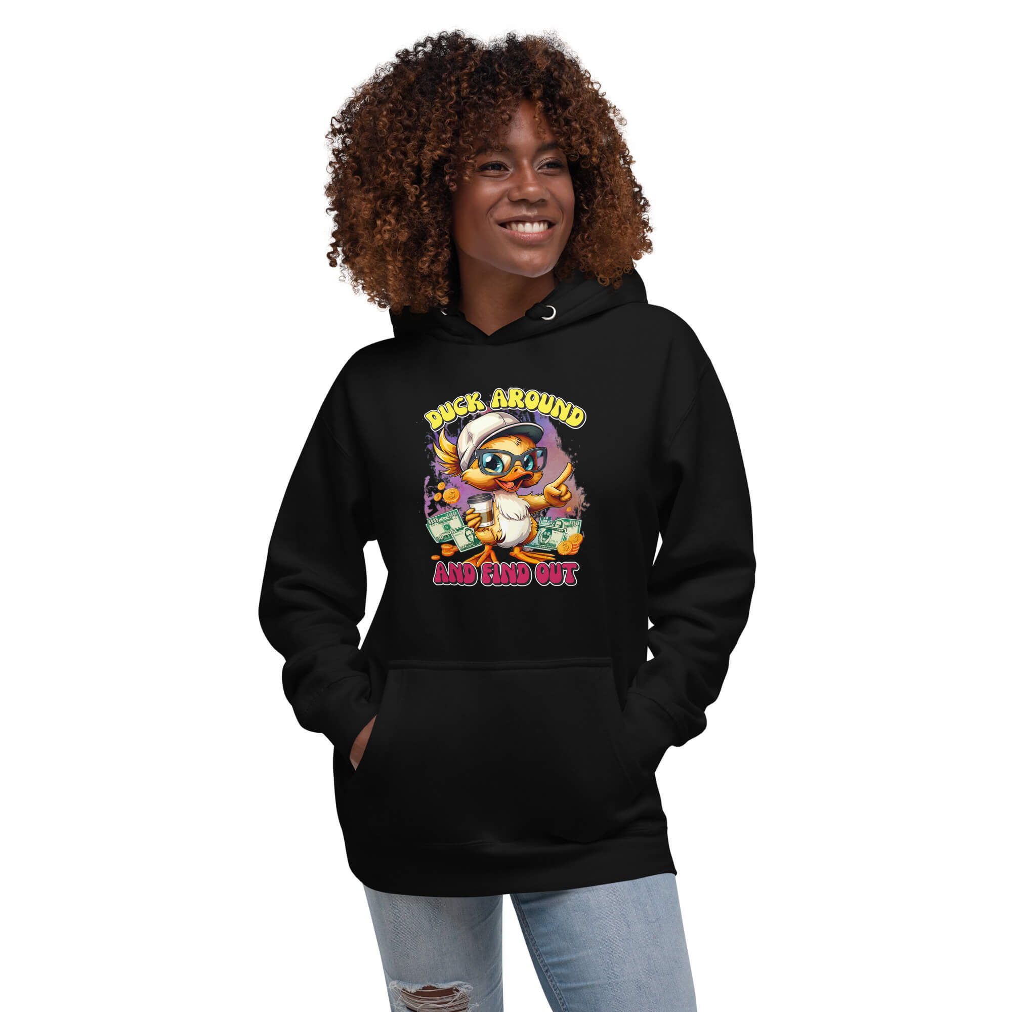Rebellious Duck 'Around and Find Out' Graphic Hoodie