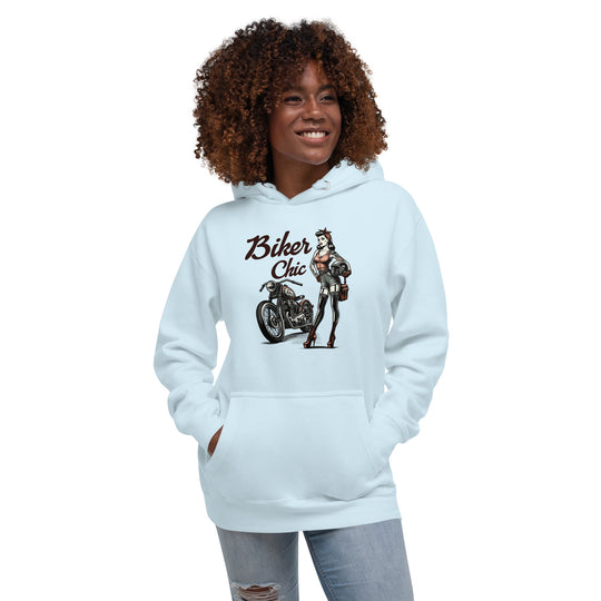 Biker Chic Rebellious Hoodie: Bold Statement Gear for the Adventurous Spirit Unisex Hoodie